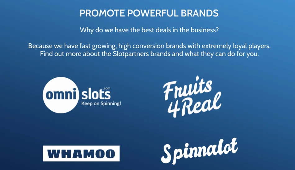 slotpartners affiliate brands