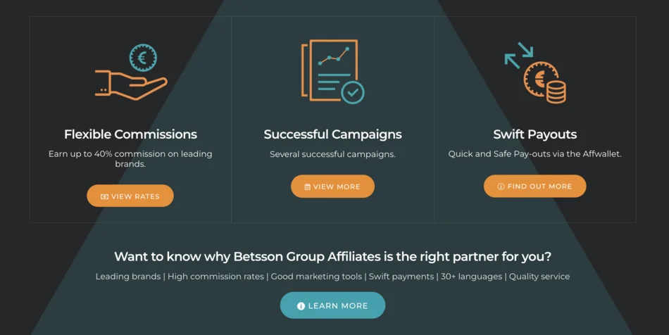 betsson group affiliates benefits